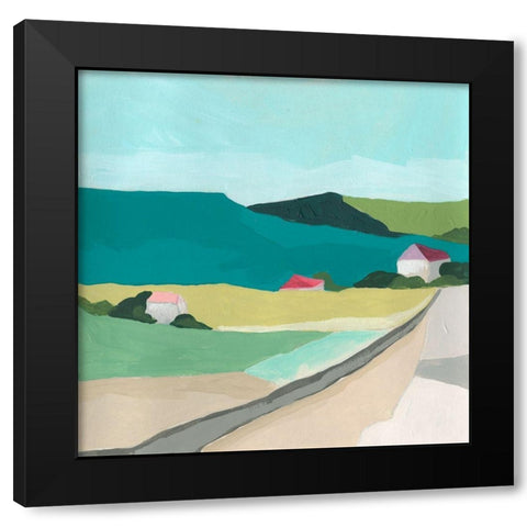 Farm Vista II Black Modern Wood Framed Art Print by Vess, June Erica