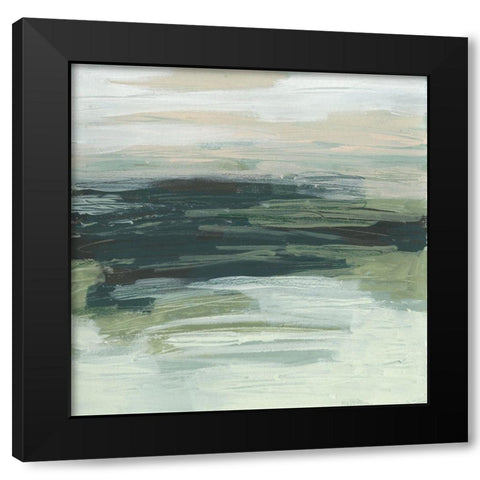 Moss Fields II Black Modern Wood Framed Art Print by Vess, June Erica