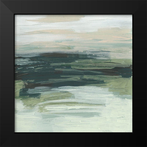 Moss Fields II Black Modern Wood Framed Art Print by Vess, June Erica