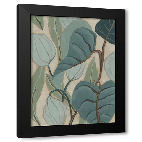 Slate Palms I Black Modern Wood Framed Art Print with Double Matting by Vess, June Erica