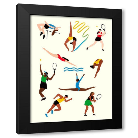 Olympians I Black Modern Wood Framed Art Print with Double Matting by Barnes, Victoria