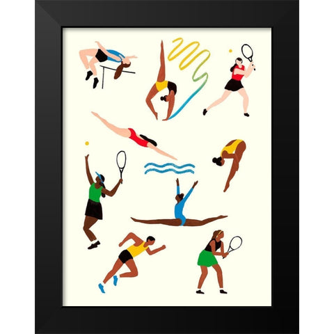 Olympians I Black Modern Wood Framed Art Print by Barnes, Victoria