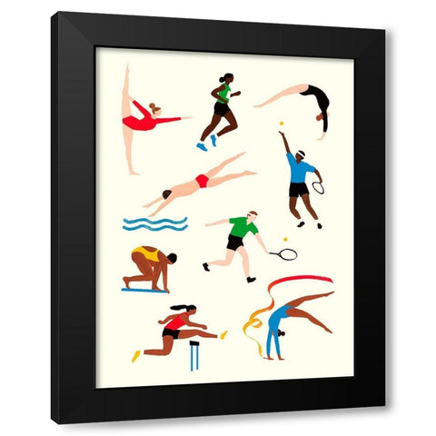 Olympians II Black Modern Wood Framed Art Print with Double Matting by Barnes, Victoria