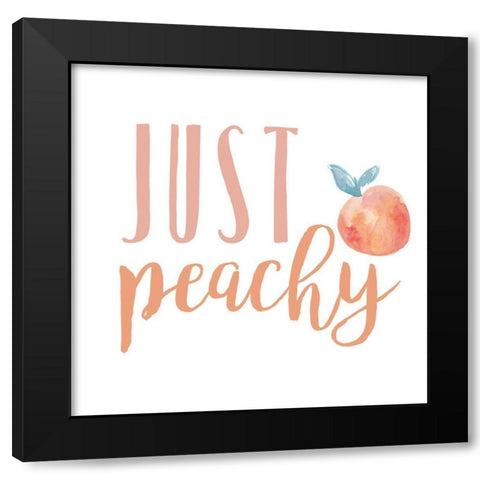 Peach Life I Black Modern Wood Framed Art Print by Studio W