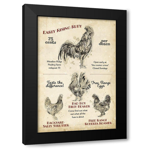 Hen House I Black Modern Wood Framed Art Print with Double Matting by Studio W