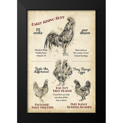 Hen House I Black Modern Wood Framed Art Print by Studio W