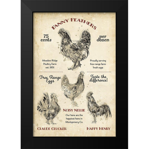 Hen House II Black Modern Wood Framed Art Print by Studio W
