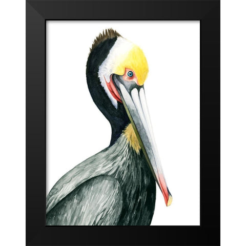 Watercolor Pelican I Black Modern Wood Framed Art Print by Popp, Grace