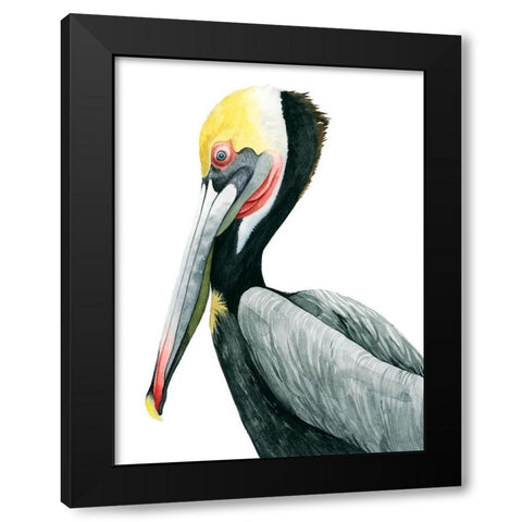 Watercolor Pelican II Black Modern Wood Framed Art Print by Popp, Grace