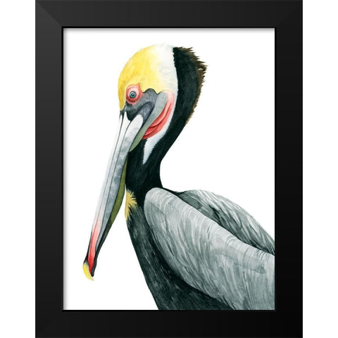 Watercolor Pelican II Black Modern Wood Framed Art Print by Popp, Grace