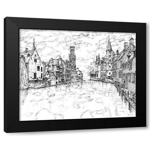 European Vacation in BandW I Black Modern Wood Framed Art Print with Double Matting by Wang, Melissa