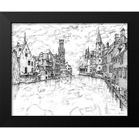 European Vacation in BandW I Black Modern Wood Framed Art Print by Wang, Melissa