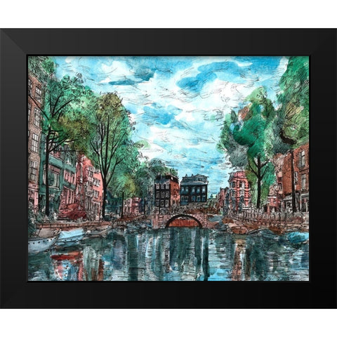 Trip to Europe II Black Modern Wood Framed Art Print by Wang, Melissa