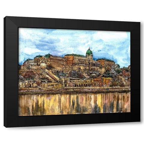 Trip to Europe III Black Modern Wood Framed Art Print with Double Matting by Wang, Melissa