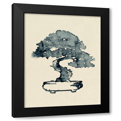 Indigo Bonsai I Black Modern Wood Framed Art Print with Double Matting by Green, Jacob