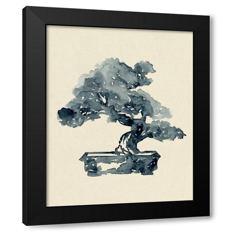 Indigo Bonsai II Black Modern Wood Framed Art Print with Double Matting by Green, Jacob