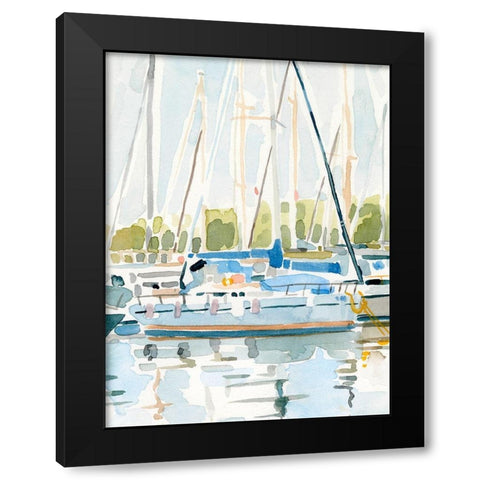 By the Bay II Black Modern Wood Framed Art Print with Double Matting by Caroline, Emma