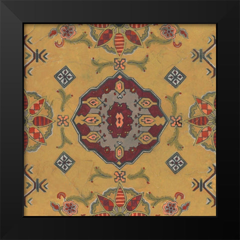 Ochre Tapestry VIII Black Modern Wood Framed Art Print by Vess, June Erica