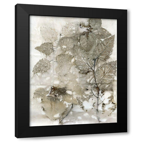 Birch Leaves I Black Modern Wood Framed Art Print with Double Matting by Phillips, Kathryn