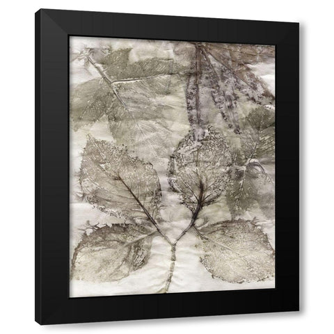 Multi Leaves II Black Modern Wood Framed Art Print with Double Matting by Phillips, Kathryn