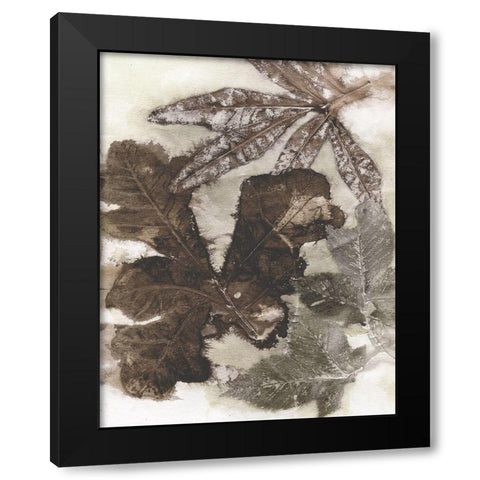 Oak Leaves Black Modern Wood Framed Art Print by Phillips, Kathryn