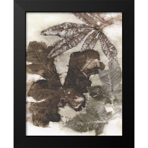 Oak Leaves Black Modern Wood Framed Art Print by Phillips, Kathryn