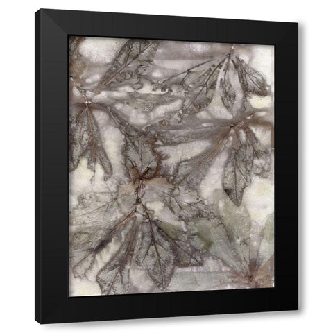 Water Oak Leaves Black Modern Wood Framed Art Print with Double Matting by Phillips, Kathryn