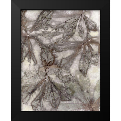 Water Oak Leaves Black Modern Wood Framed Art Print by Phillips, Kathryn