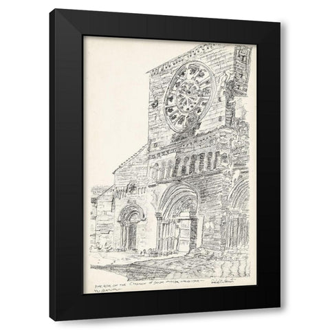 European Building Sketch III Black Modern Wood Framed Art Print with Double Matting by Foust, Richard
