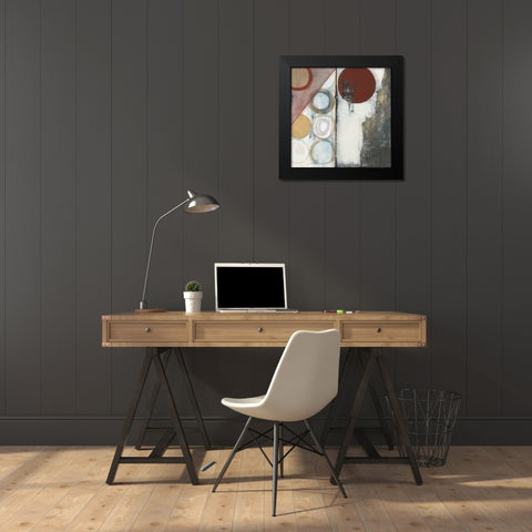 Seven Circles I Black Modern Wood Framed Art Print by Fuchs, Jodi