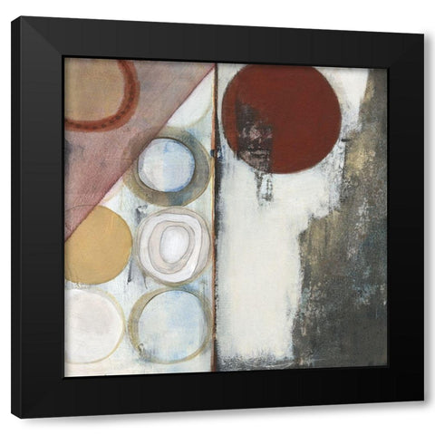Seven Circles I Black Modern Wood Framed Art Print by Fuchs, Jodi