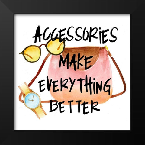 Necessary Accessory II Black Modern Wood Framed Art Print by Moore, Regina