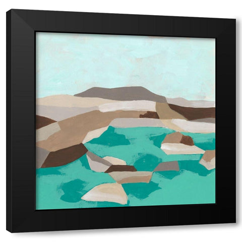Geometric Shoals I Black Modern Wood Framed Art Print with Double Matting by Vess, June Erica