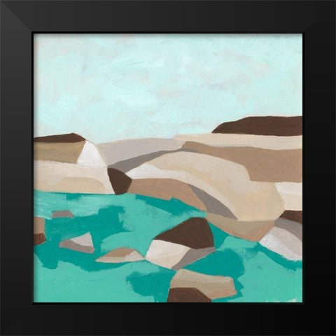 Geometric Shoals II Black Modern Wood Framed Art Print by Vess, June Erica