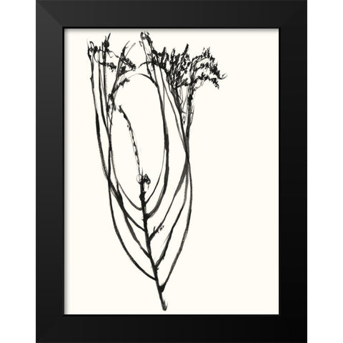 Naive Flower Sketch I Black Modern Wood Framed Art Print by Goldberger, Jennifer