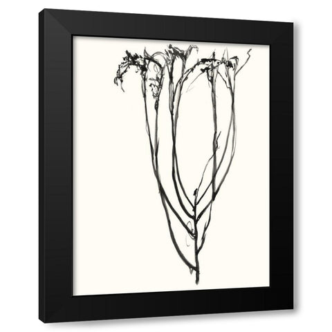 Naive Flower Sketch II Black Modern Wood Framed Art Print with Double Matting by Goldberger, Jennifer