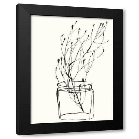 Naive Flower Sketch V Black Modern Wood Framed Art Print with Double Matting by Goldberger, Jennifer