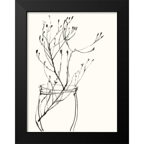 Naive Flower Sketch VI Black Modern Wood Framed Art Print by Goldberger, Jennifer