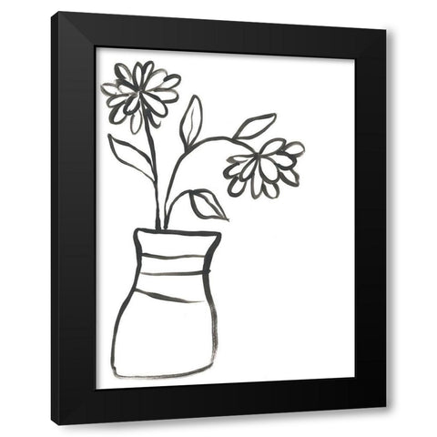 Budding Vase I Black Modern Wood Framed Art Print with Double Matting by Vess, June Erica