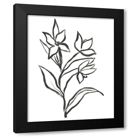 Jonquil Gesture I Black Modern Wood Framed Art Print by Vess, June Erica