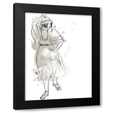 Charleston Dancers II Black Modern Wood Framed Art Print by Vess, June Erica