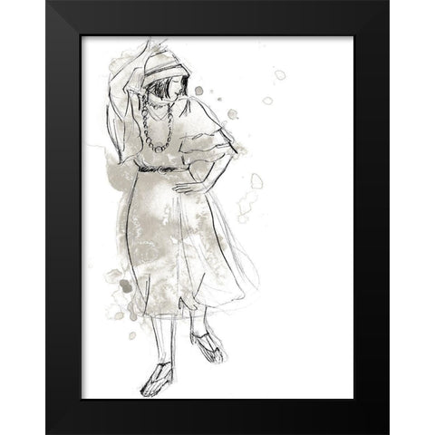 Charleston Dancers II Black Modern Wood Framed Art Print by Vess, June Erica