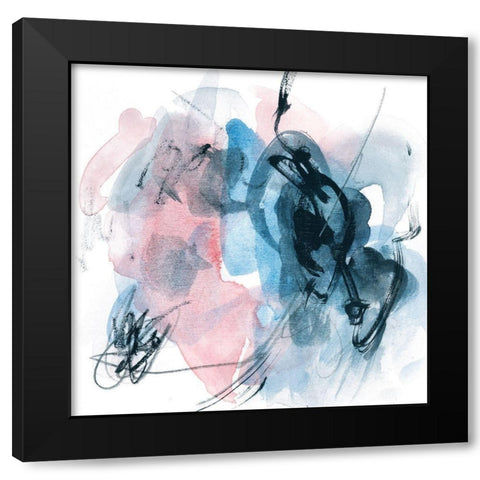 Abstracted Blues II Black Modern Wood Framed Art Print by Wang, Melissa