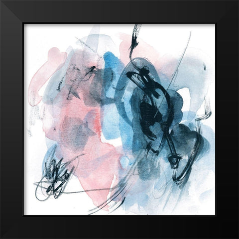 Abstracted Blues II Black Modern Wood Framed Art Print by Wang, Melissa