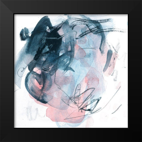 Abstracted Blues IV Black Modern Wood Framed Art Print by Wang, Melissa