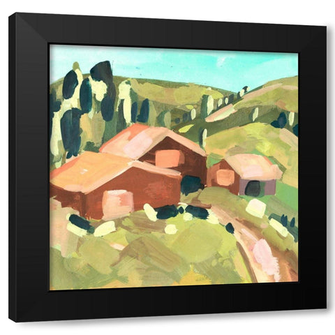 Harvest Valley II Black Modern Wood Framed Art Print with Double Matting by Wang, Melissa