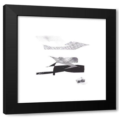 Cotton Scraps I Black Modern Wood Framed Art Print with Double Matting by Wang, Melissa