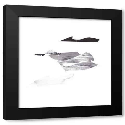 Cotton Scraps IV Black Modern Wood Framed Art Print with Double Matting by Wang, Melissa