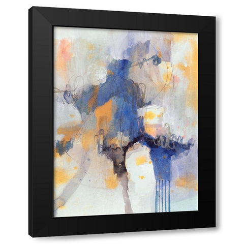 Watercolor Tatter II Black Modern Wood Framed Art Print with Double Matting by Barnes, Victoria