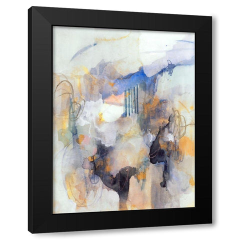 Watercolor Tatter IV Black Modern Wood Framed Art Print with Double Matting by Barnes, Victoria